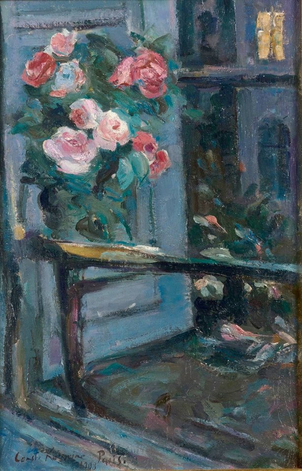 De Fleurs Devant Le Fenetre by Constantin Alexeevich Korovin,A3(16x12")Poster