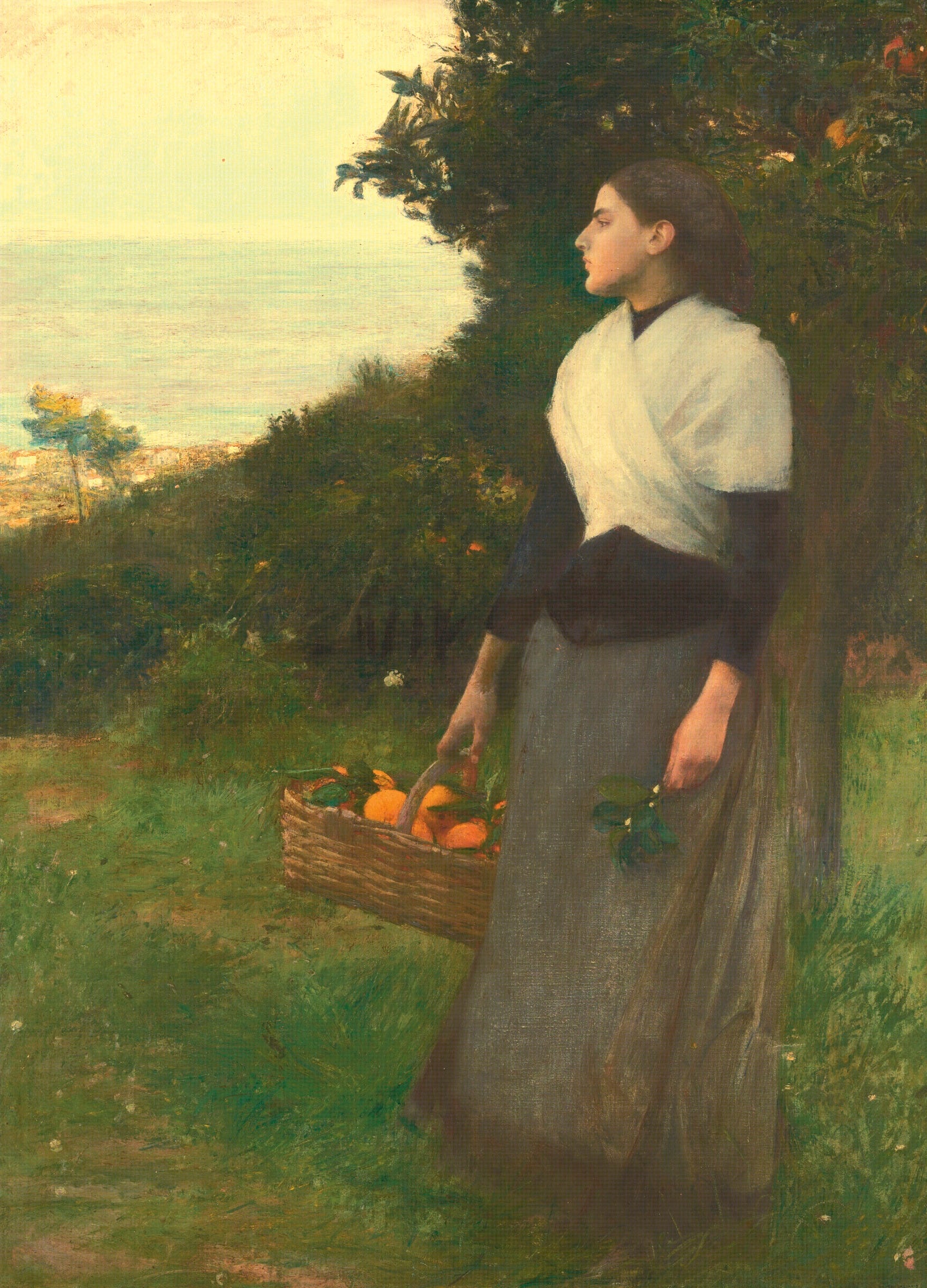 Young Woman in the Orange Garden by Pascal Dagnan-Bouveret,A3(16x12")Poster