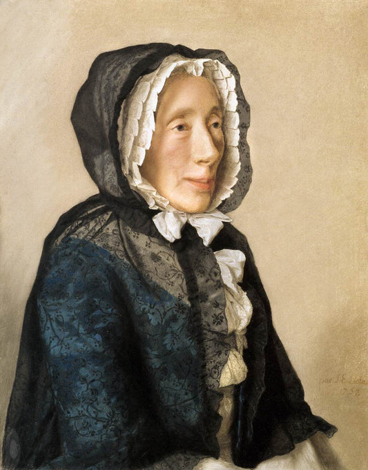 Madame Jean Tronchin, vintage artwork by Jean-Étienne Liotard, 12x8" (A4) Poster