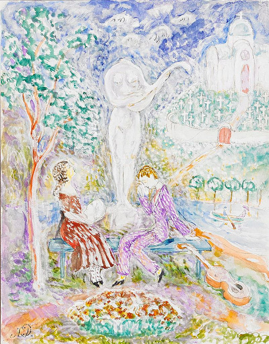 The broken statue by Nils Dardel,16x12(A3) Poster