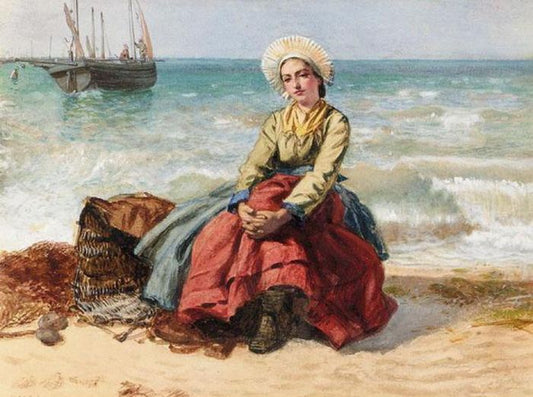 A Breton Girl, vintage artwork by Edward Killingworth Johnson, 12x8" (A4) Poster