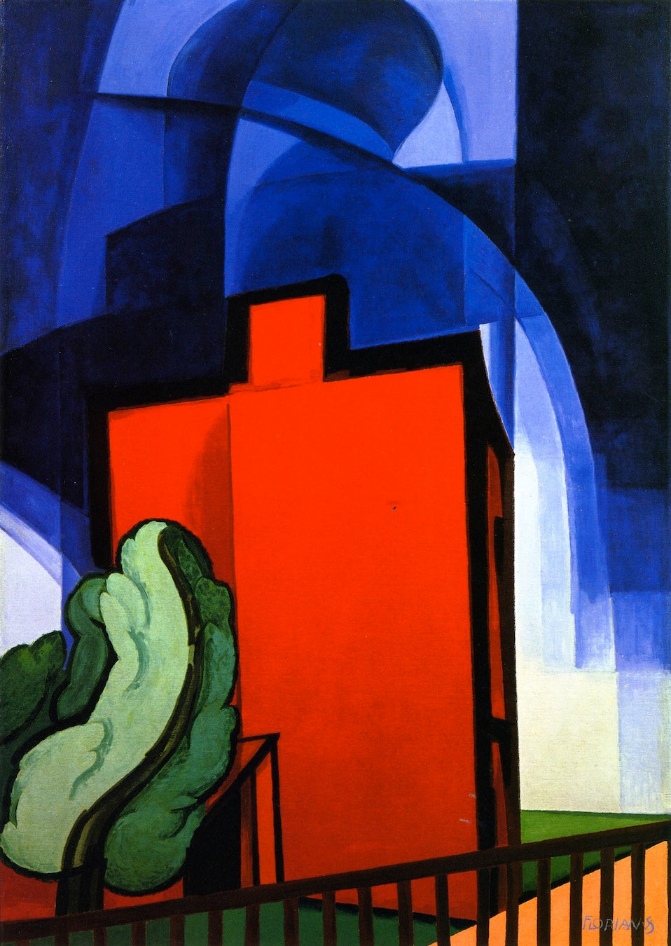Blue Above, vintage artwork by Oscar Bluemner, 12x8" (A4) Poster