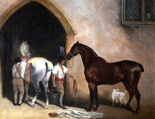 Curricle Horses, vintage artwork by Richard Barrett Davis, 12x8" (A4) Poster