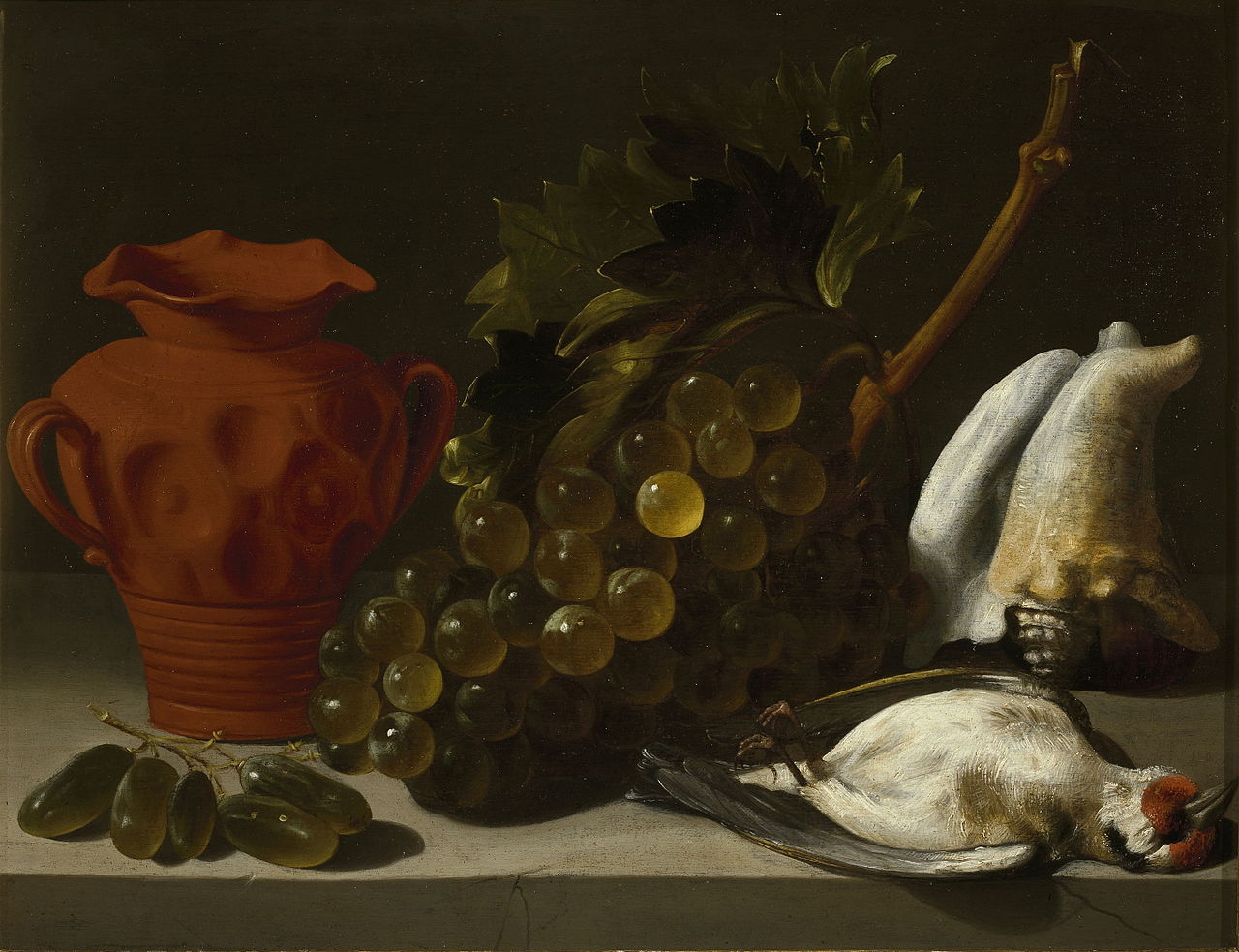 Still life with dead bird, vintage artwork by Juan Bautista de Espinosa, 12x8" (A4) Poster