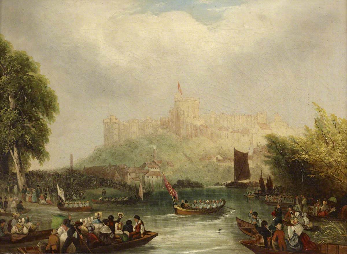 The Celebration of the 4th June at Eton, vintage artwork by William Evans of Eton, A3 (16x12") Poster Print