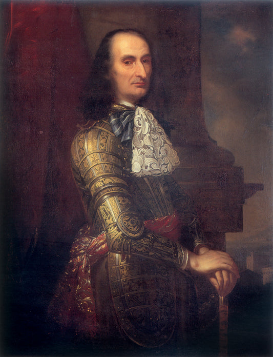 Portrait of Vitaliano VI Borromeo, vintage artwork by Salomon Adler, 12x8" (A4) Poster