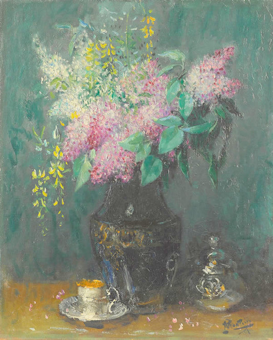 Bouquet of Lilacs, vintage artwork by Pierre-Eugène Montezin, 12x8" (A4) Poster