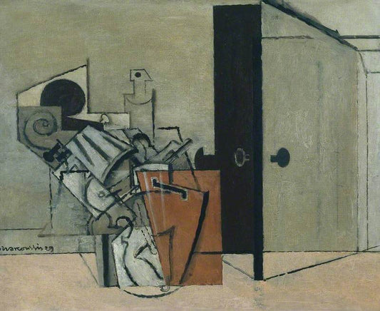 Interior with a Doulble Base, vintage artwork by Louis Marcoussis, 12x8" (A4) Poster