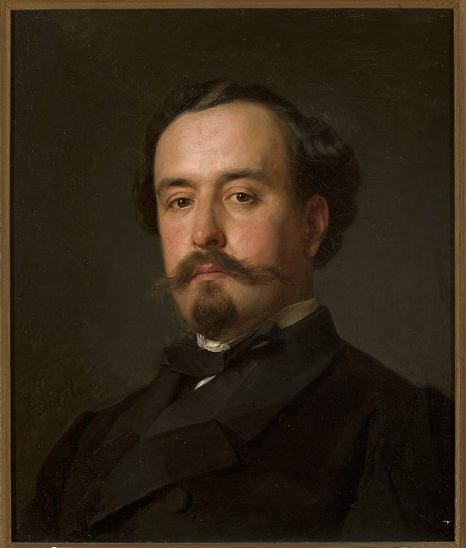 Portrait of Juliusz Kossak, vintage artwork by Jozef Simmler, 12x8" (A4) Poster