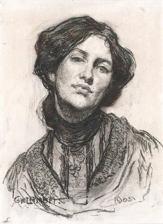 Portrait of Thea Proctor, vintage artwork by George W. Lambert, 12x8" (A4) Poster