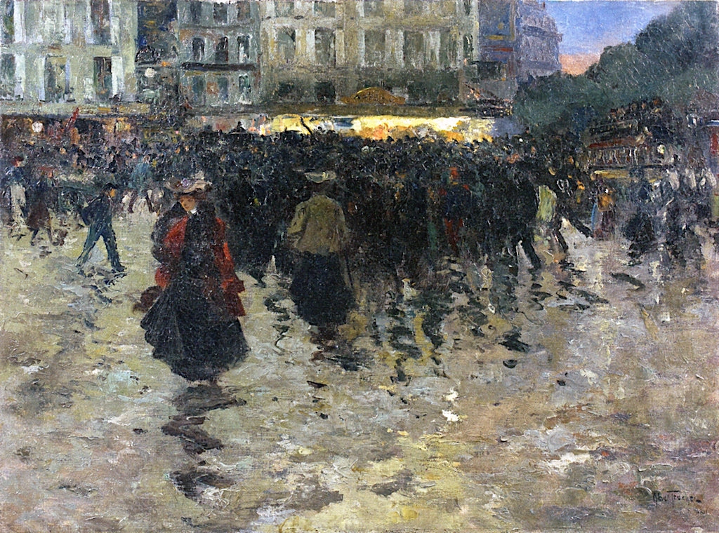 The Grands Boulevards, vintage artwork by Louis Abel-Truchet, 12x8" (A4) Poster