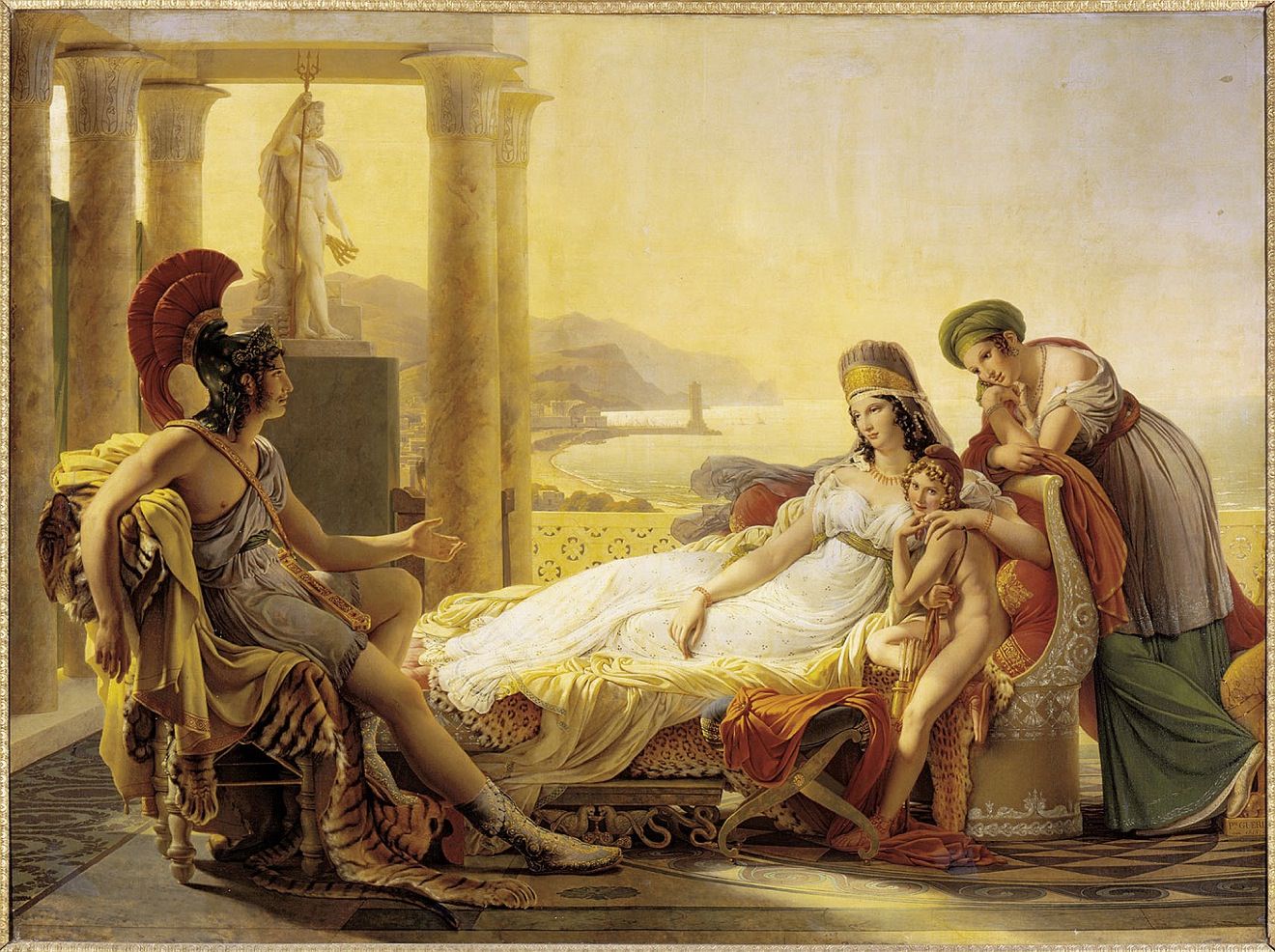 Aeneas Telling Dido the Story of Troy, vintage artwork by Pierre-Narcisse Guerin, 12x8" (A4) Poster