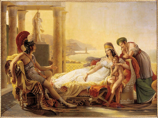 Aeneas Telling Dido the Story of Troy, vintage artwork by Pierre-Narcisse Guerin, 12x8" (A4) Poster