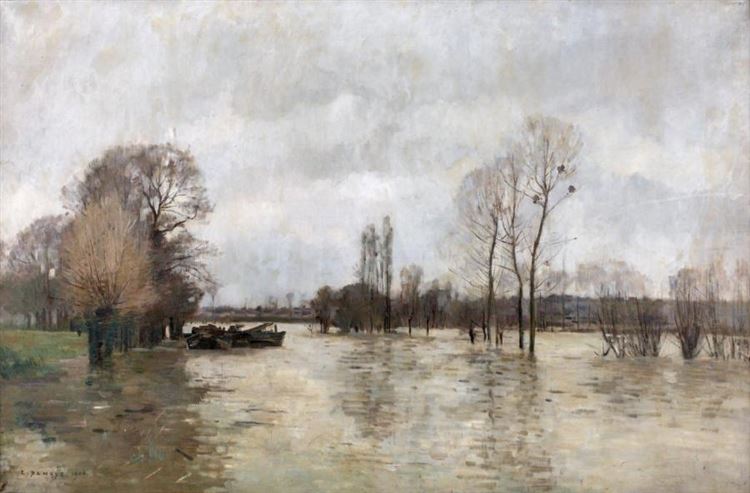Flood, vintage artwork by Pierre-Emmanuel Damoye, 12x8" (A4) Poster