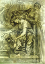 Desdemona's Death Song, vintage artwork by Dante Gabriel Rossetti, 12x8" (A4) Poster