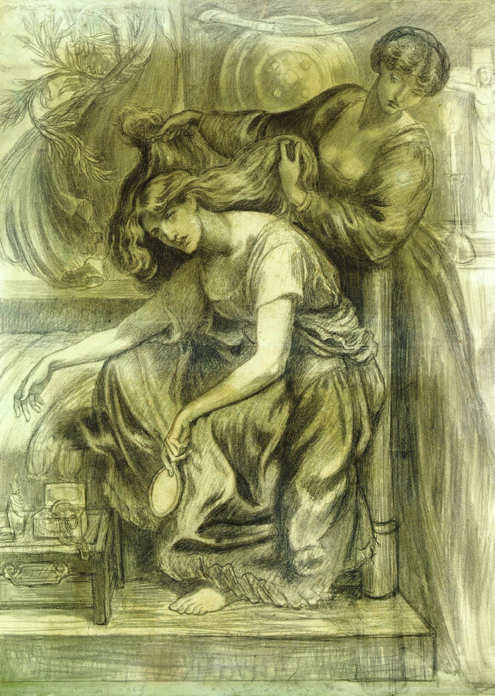 Desdemona's Death Song, vintage artwork by Dante Gabriel Rossetti, 12x8