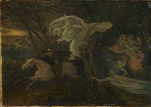 The Erl King, vintage artwork by Moritz von Schwind, A3 (16x12") Poster Print