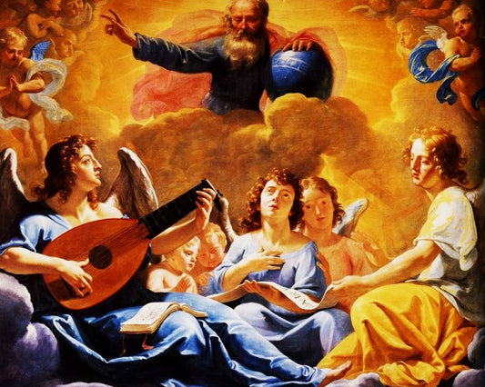 A Concert Of Angels, vintage artwork by Philippe de Champaigne, 12x8" (A4) Poster
