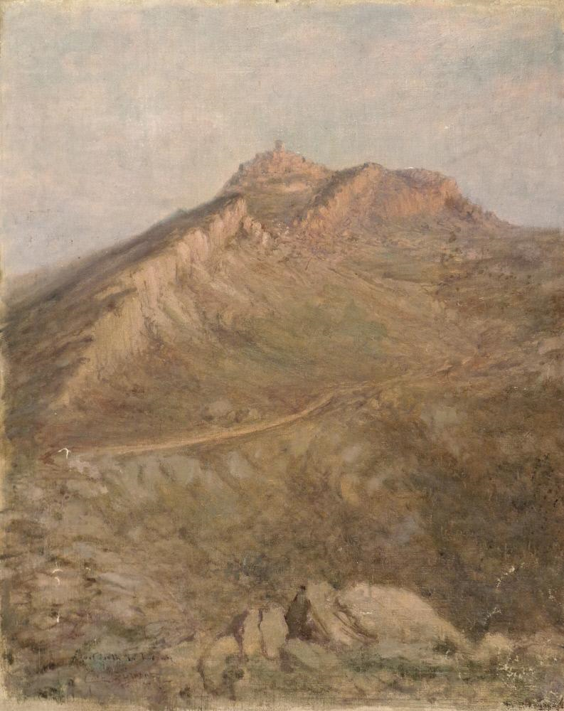 A Fort Path in Tuscany, vintage artwork by Carl Gutherz, 12x8" (A4) Poster