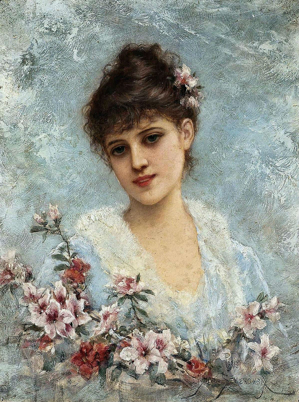 The Maiden of Spring, vintage artwork by Emile Eisman-Semenowsky, 12x8" (A4) Poster