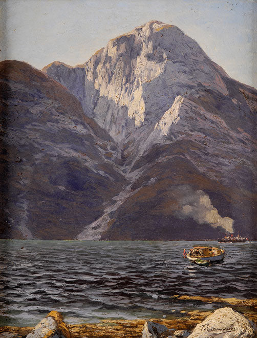 Naeröfjord, vintage artwork by Themistolles von Eckenbrecher, 12x8" (A4) Poster