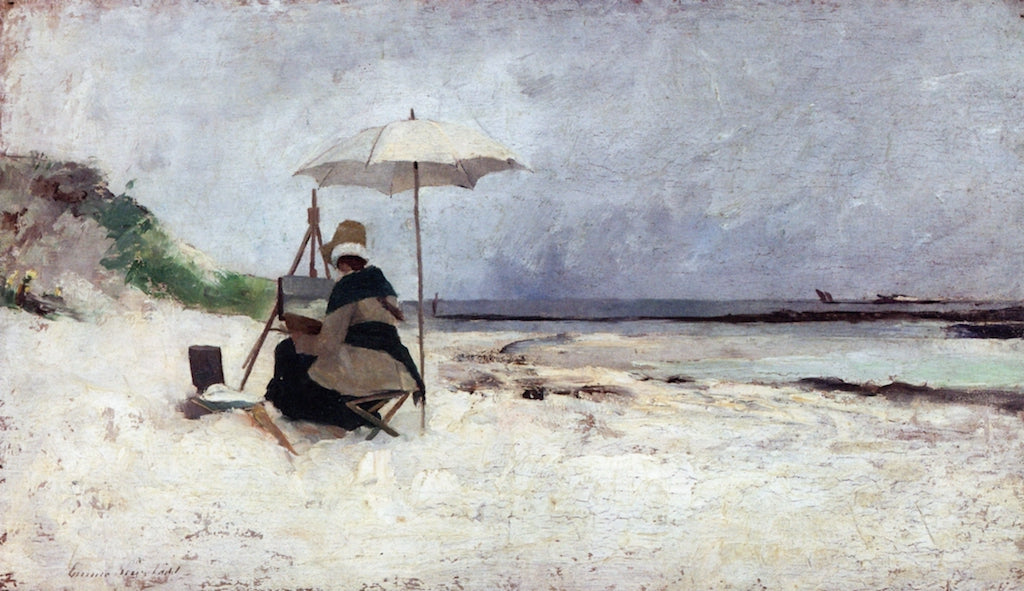 Beach Parasol, Brittany by Emma Lowstedt-Chadwick,A3(16x12")Poster