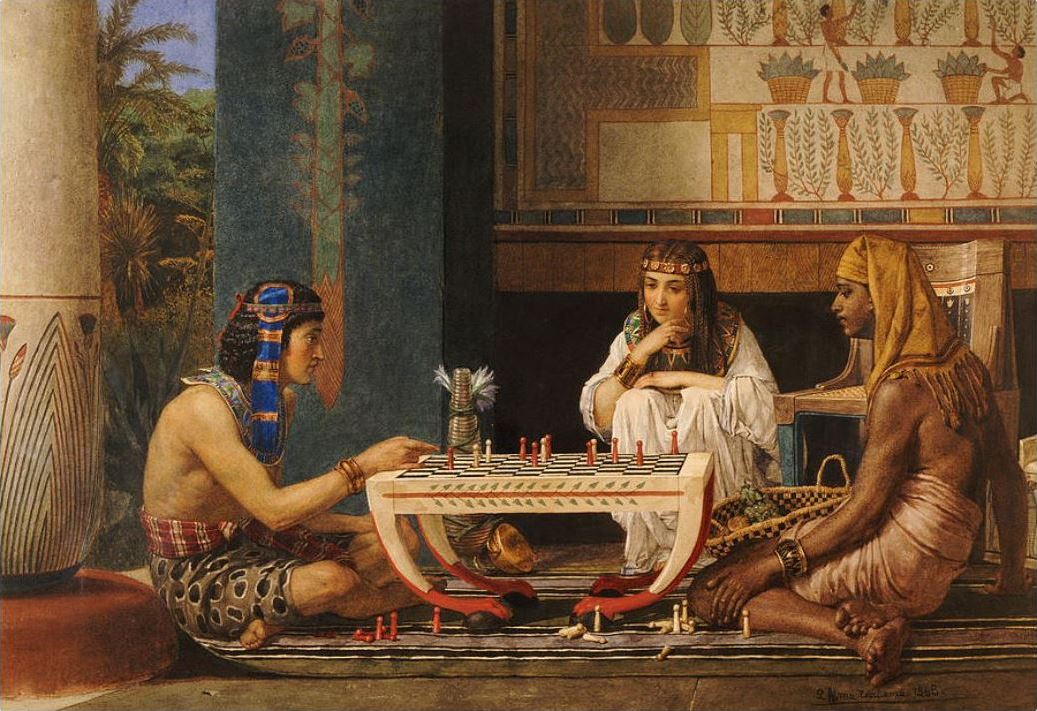 An Egyptian Game, vintage artwork by Sir Lawrence Alma-Tadema, 12x8" (A4) Poster
