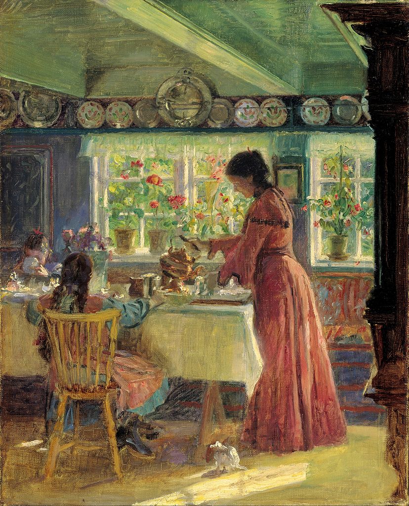 Pouring the morning coffee by Laurits Tuxen,A3(16x12")Poster