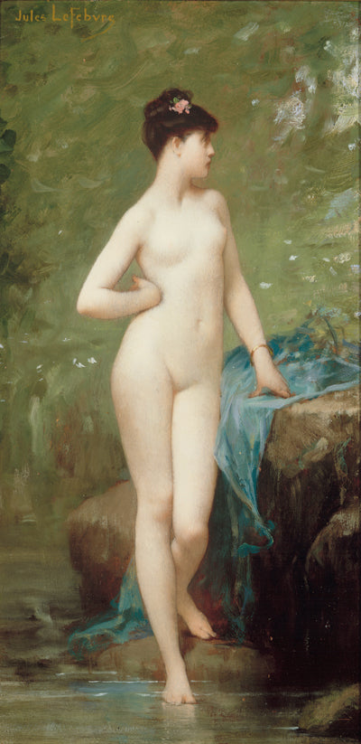 Study for Chloe, vintage artwork by Jules Joseph Lefebvre, 12x8" (A4) Poster