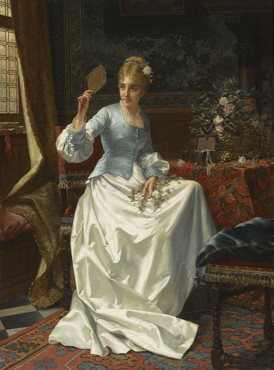 Beauty in an Interior, vintage artwork by Jan Frederik Pieter Portielje, 12x8" (A4) Poster