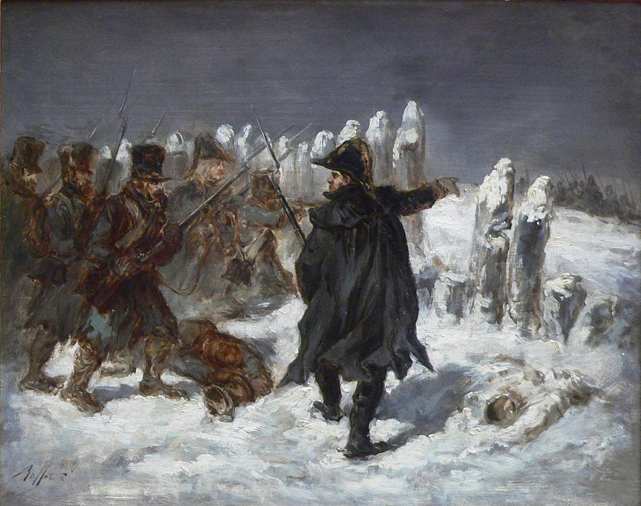 Le marechal Ney à la redoute de Kowno, vintage artwork by Auguste Raffet, A3 (16x12") Poster Print