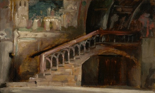 View in the Lower Church of San Francesco, Assisi, vintage artwork by Charles Auguste Émile Durand, 12x8" (A4) Poster