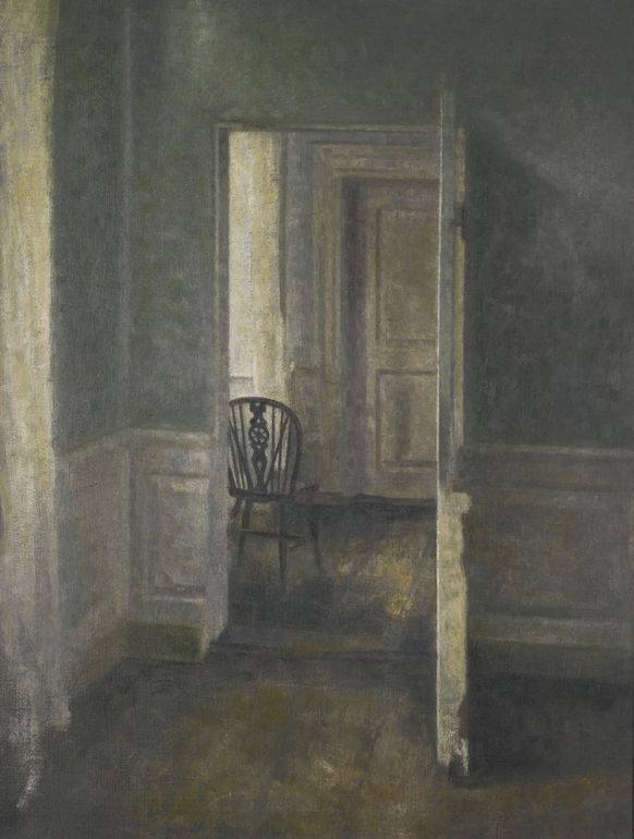 Interior with Windsor Chair by Vilhelm Hammershoi,A3(16x12")Poster