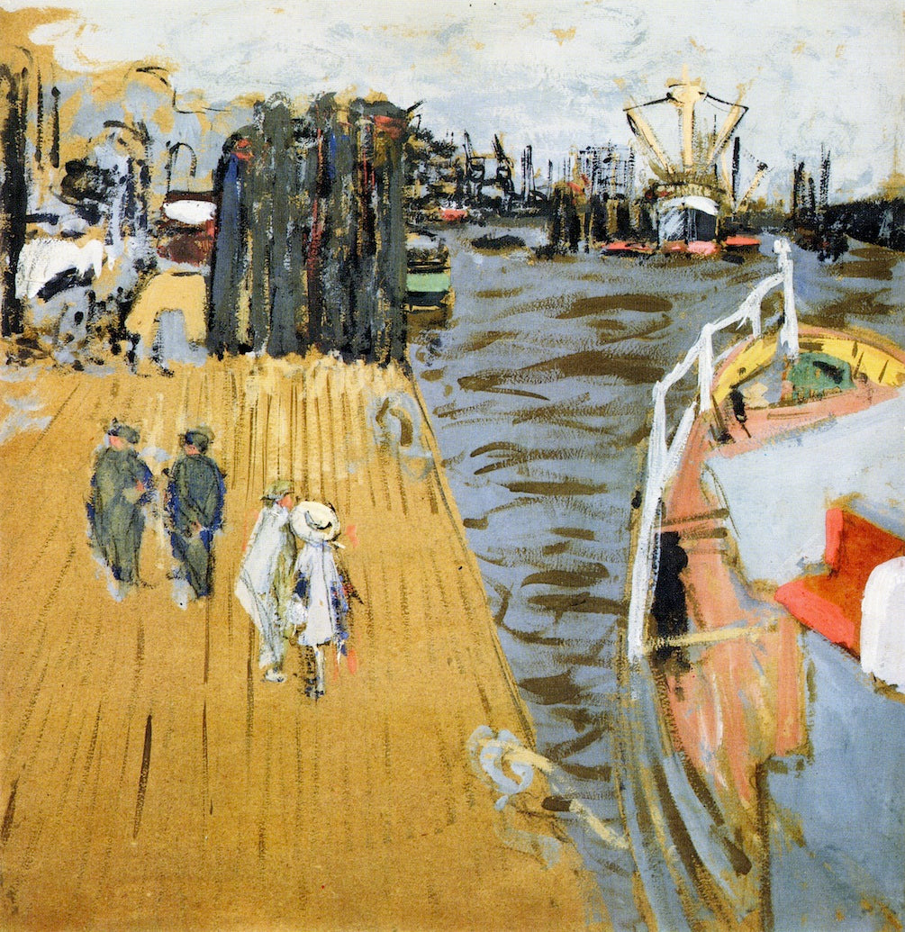 Boat at the Quayside, Hamburg by edouard Vuillard,A3(16x12")Poster