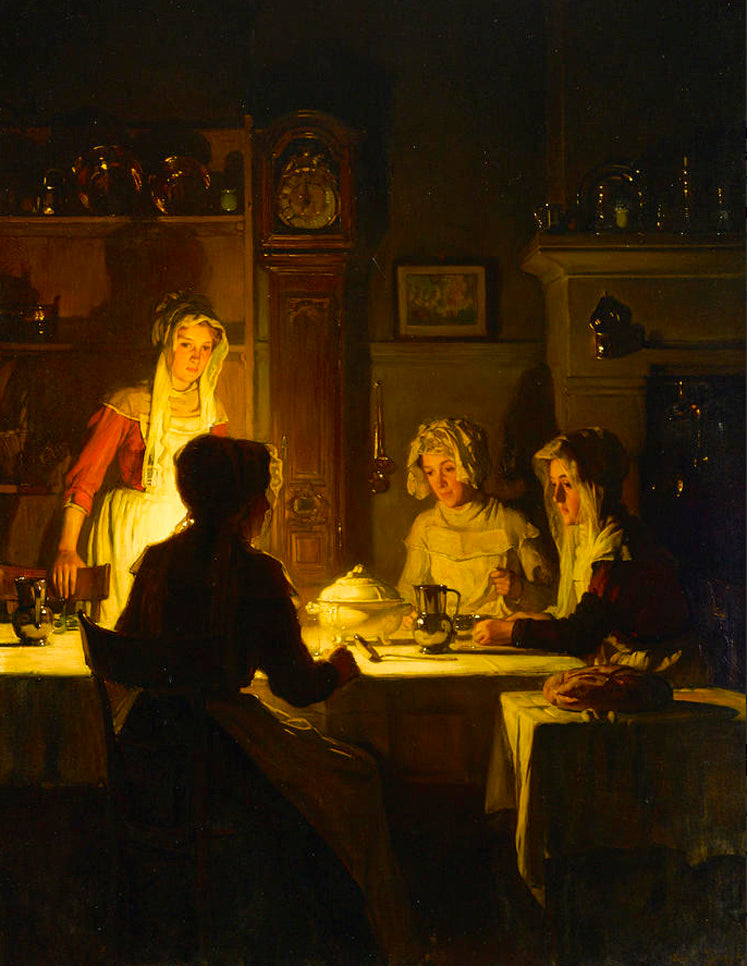 The Evening Meal by Claude Joseph Bail,A3(16x12")Poster