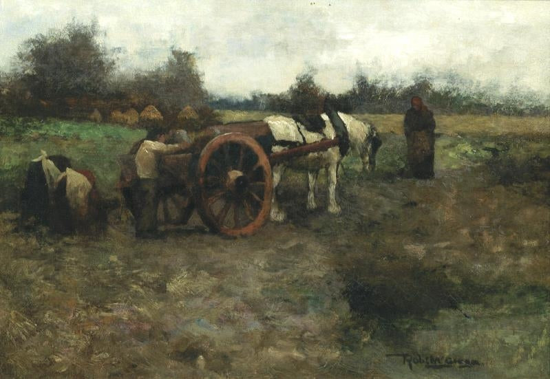 Loading the Cart, vintage artwork by Robert McGregor, 12x8" (A4) Poster