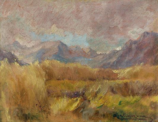 Piedmont Countryside, vintage artwork by Angelo Malinverni, 12x8" (A4) Poster