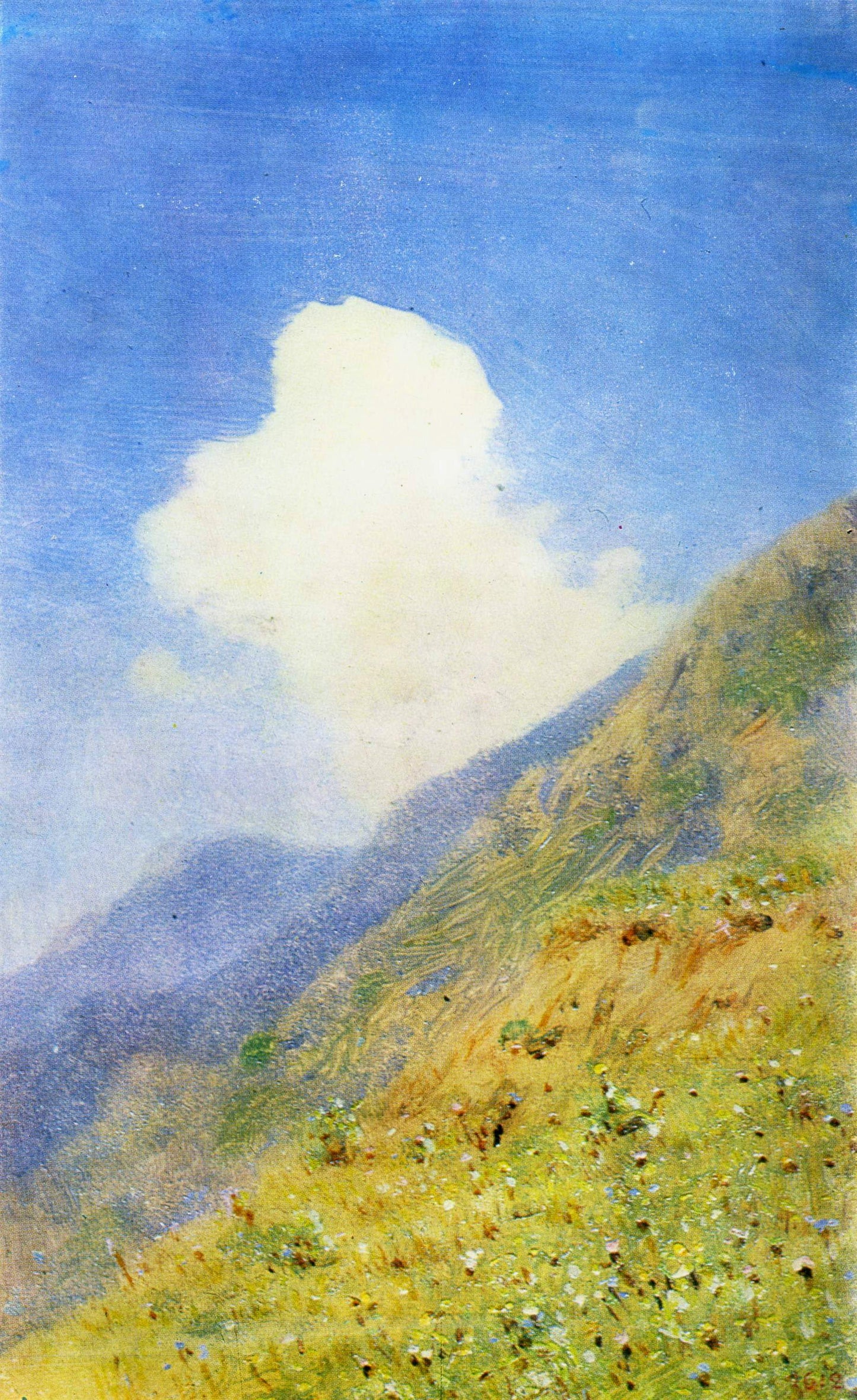 The Mountain Slope, vintage artwork by Arkhip Ivanovich Kuindzhi, 12x8" (A4) Poster