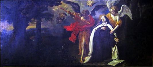 The Transfixion of St. Teresa of Avila, vintage artwork by Jacob van Oost the Younger, 12x8" (A4) Poster