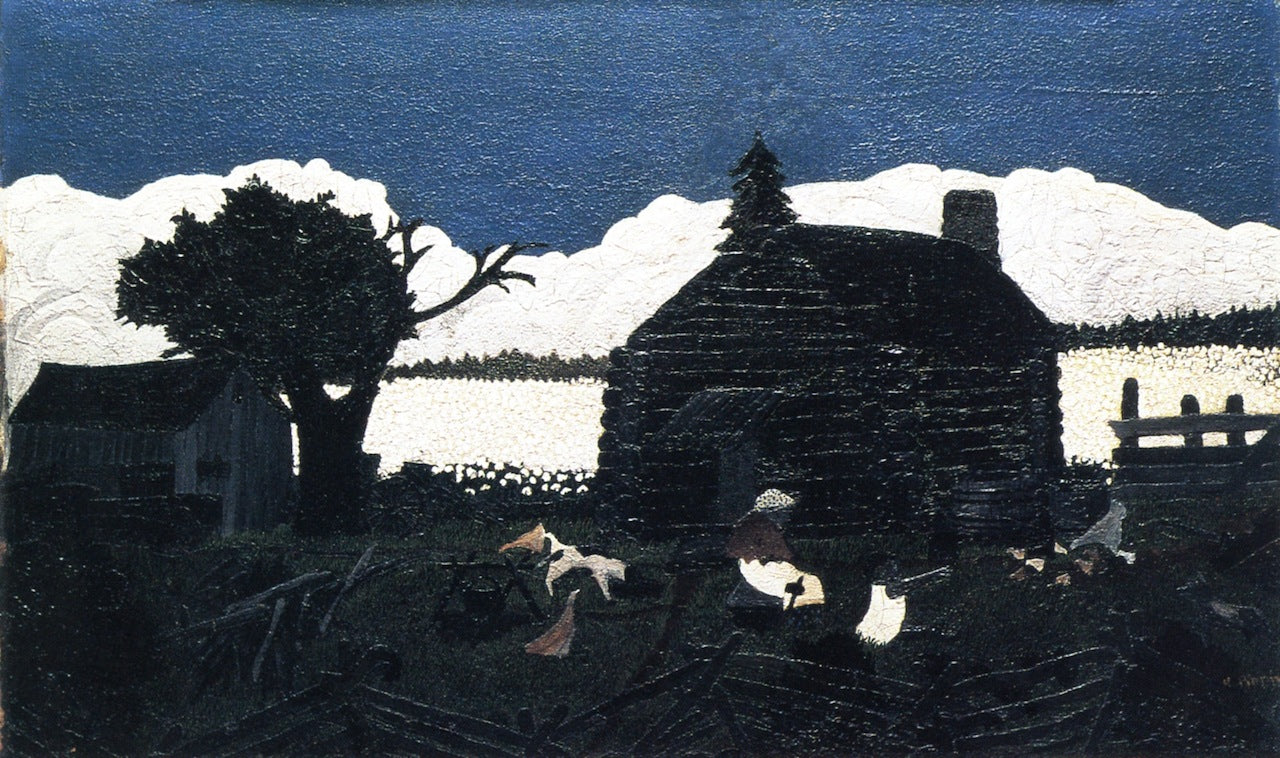 Cabin in the Cotton I, vintage artwork by Horace Pippin, 12x8" (A4) Poster