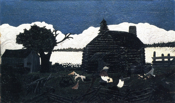 Cabin in the Cotton I, vintage artwork by Horace Pippin, 12x8
