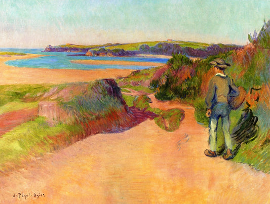 Breton Man at the Beach by Jean-Bertrand Pegot-Ogier,16x12(A3) Poster