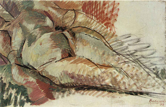Nudo Simultaneo, vintage artwork by Umberto Boccioni, 12x8" (A4) Poster