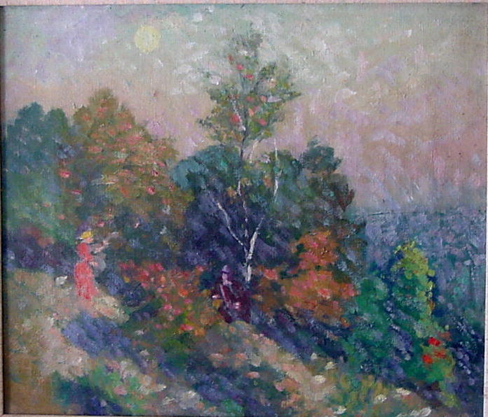 Summer Moon Rising, vintage artwork by Elisha Kent Kane Wetherill, 12x8" (A4) Poster