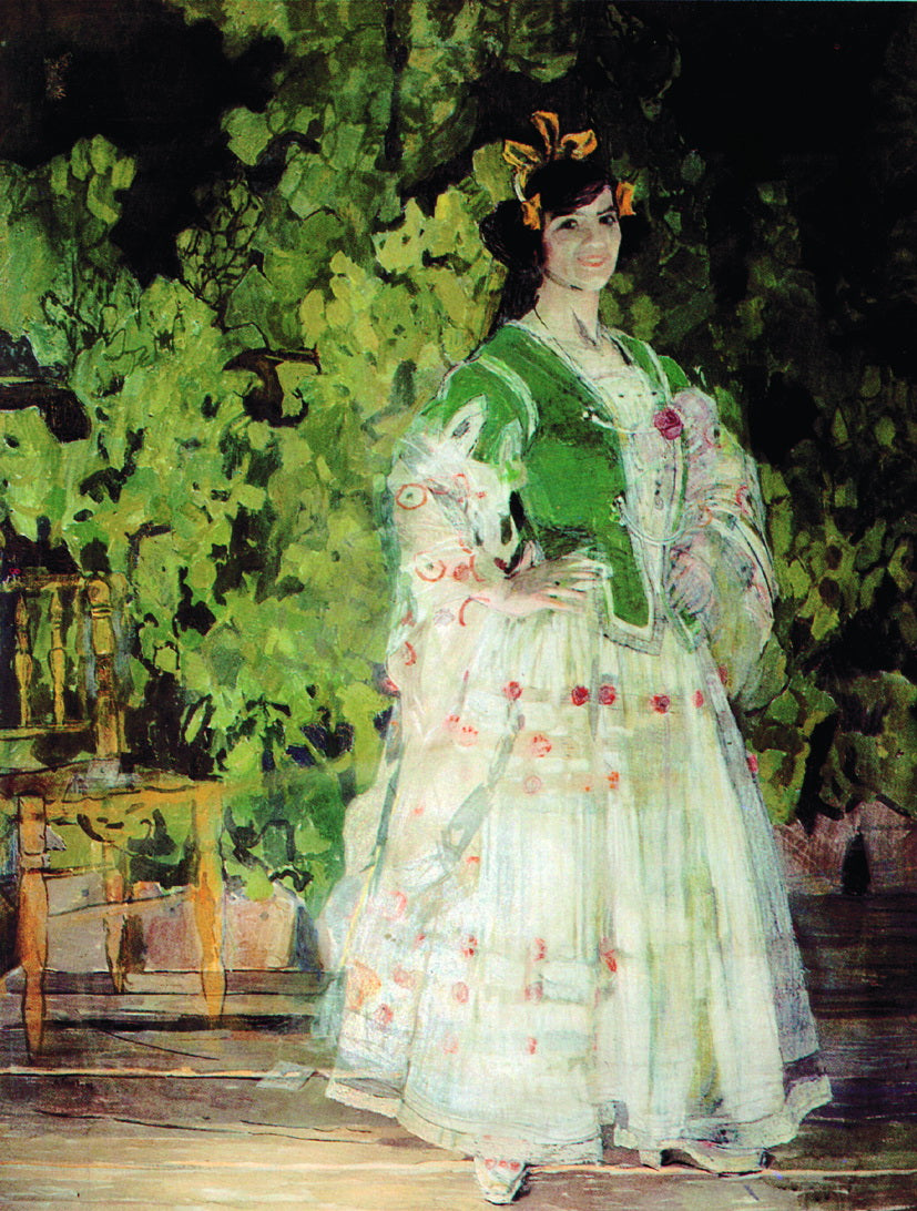Portrait of Maria Kuznetsoff-Benois as Carmen, vintage artwork by Alexander Golovin, 12x8" (A4) Poster