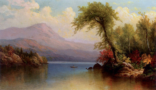 View on Lake George, vintage artwork by George W. Waters, 12x8" (A4) Poster