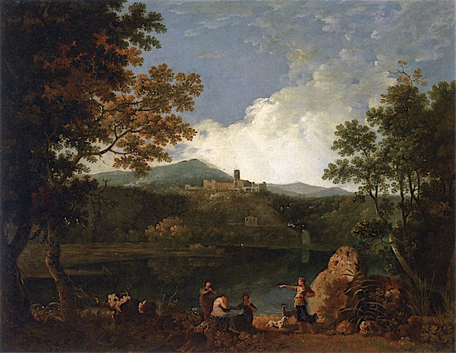The Lake of Nemi, vintage artwork by Richard Wilson, R. A., 12x8" (A4) Poster