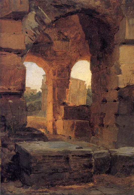 Arches of the Colosseum, vintage artwork by Achille-Etna Michallon, A3 (16x12") Poster Print
