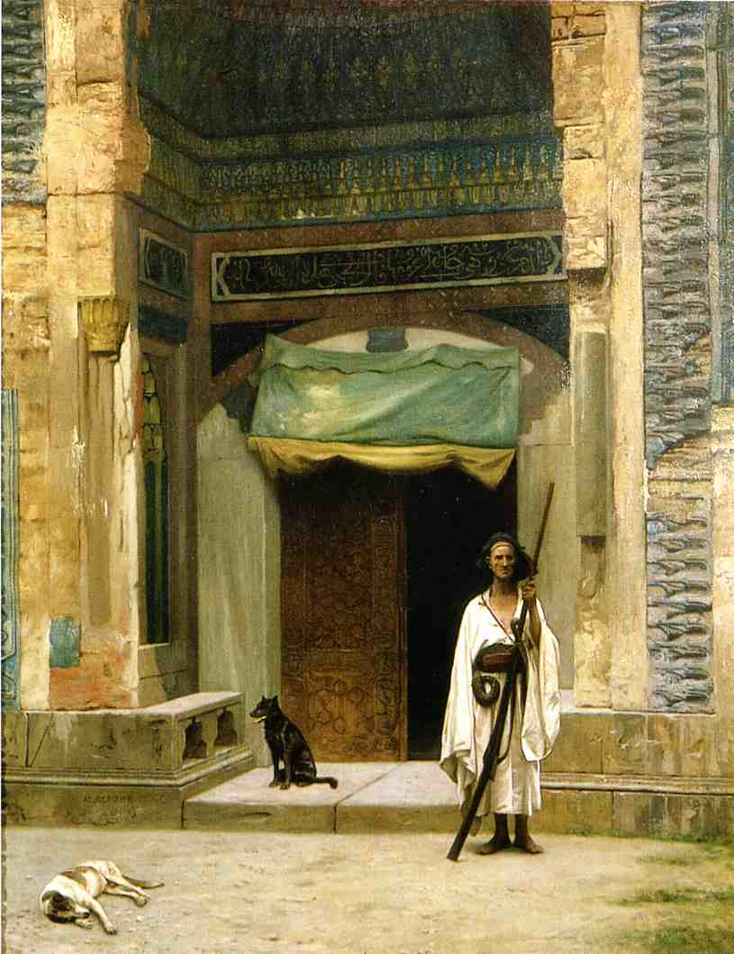 Door of the Green Mosque, vintage artwork by Jean-Leon Gerôme, 12x8" (A4) Poster
