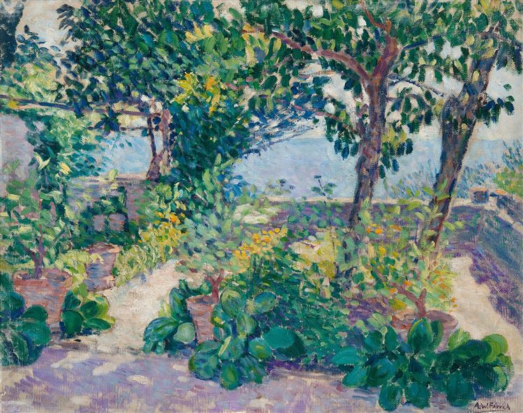 Terrace in Friesole by Alfred William Finch,A3(16x12")Poster